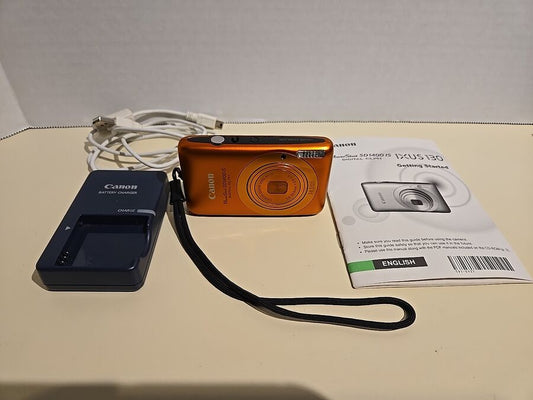 Canon PowerShot Digital ELPH SD1400 IS 14.1MP Digital Camera - Orange Working