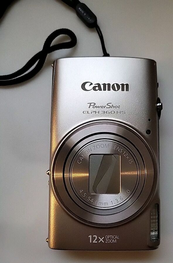 Canon PowerShot ELPH 360 HS 12x MP Digital Camera - Silver