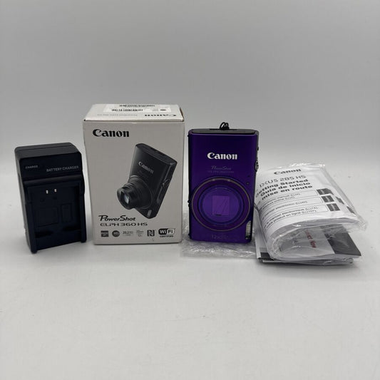 Canon PowerShot Elph 360 HS 20.2MP Digital Camera 12X Zoom Purple