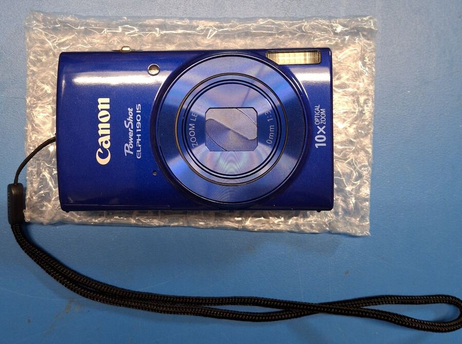 Canon PowerShot ELPH 190 IS Digital Camera Blue  20MP Wi-Fi Tested Works