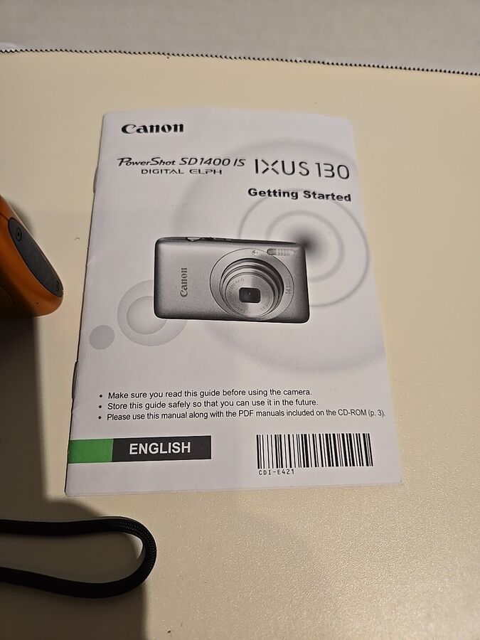 Canon PowerShot Digital ELPH SD1400 IS 14.1MP Digital Camera - Orange Working